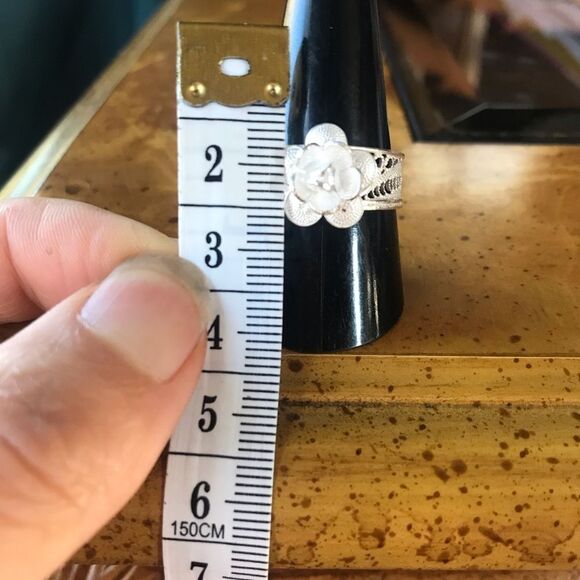 Artistic Sterling Silver Flower Ring Size 10 - Picture 3 of 8